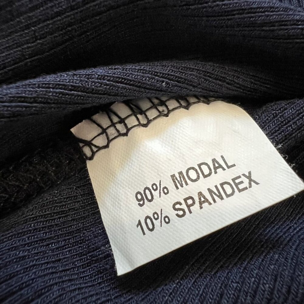 Pea Bee & Jae Navy Blue Ribbed Modal Tee - Picture 4 of 6